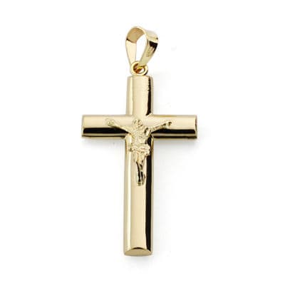 Cruz con Cristo. 27 x 15 mm de oro amarillo 18K