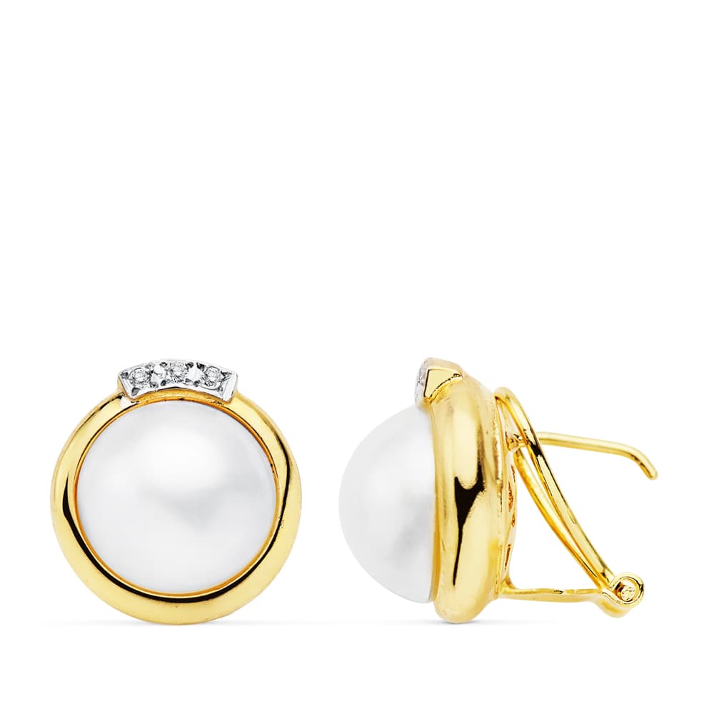 Pendientes Perla Japonesa 12 mm 18K