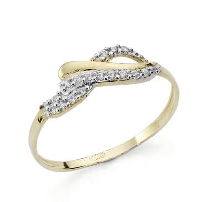 18K SORTIJA ORO BICOLOR LAZO CON CIRCONITAS. ANCHO: 5 MM