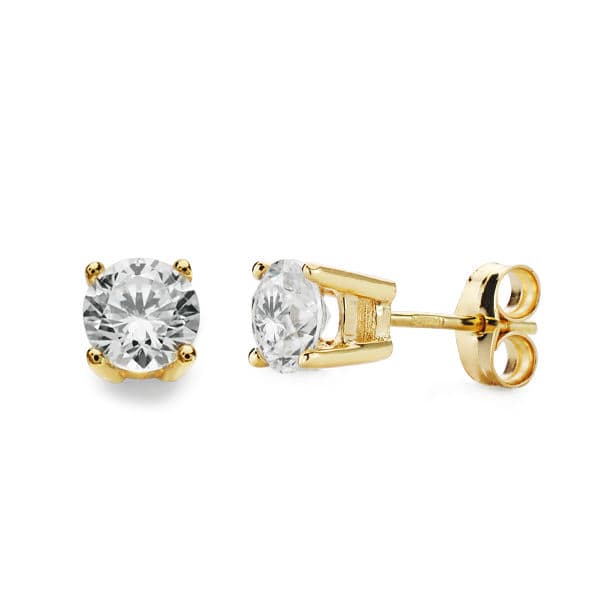 Pendientes Garras 5,5 mm presión de oro amarillo 18K