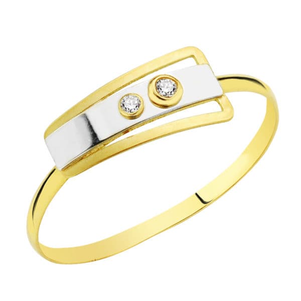 18K SORTIJA ORO AMARILLO MOTIVO OVAL CON CIRCONITAS. ANCHO: 5,5 MM