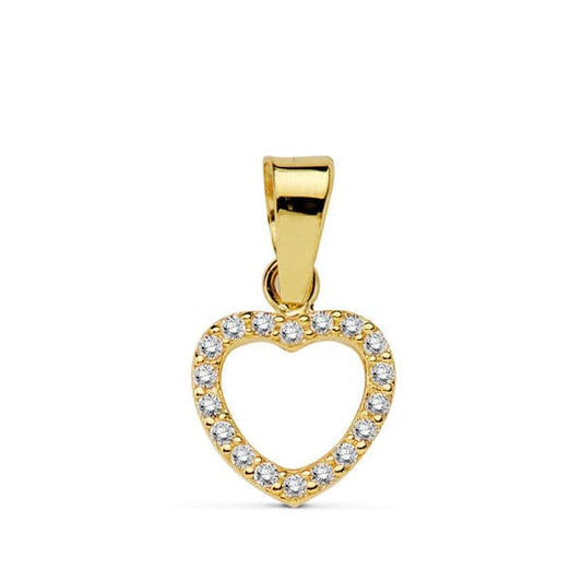 18K COLGANTE ORO AMARILLO CORAZON CIRCONITA 8 CM C. AMOR
