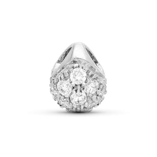Colgante Bola Pasada Circonitas de oro blanco 18K