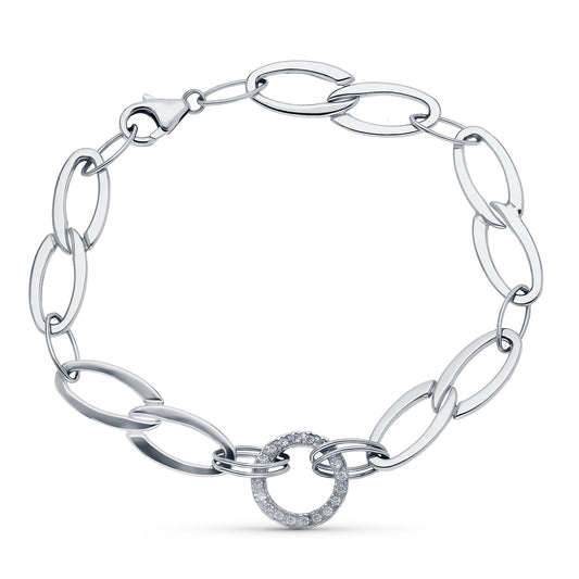 18K PULSERA ORO BLANCO 19CM