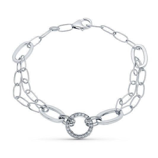 18K PULSERA ORO BLANCO 19CM
