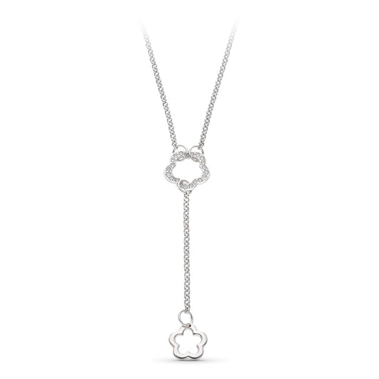 18K GARGANTILLA ORO BLANCO MOTIVO FLOR