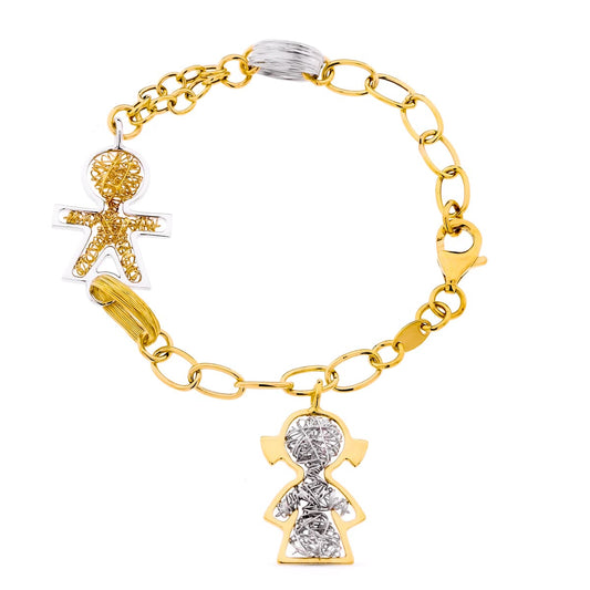 Pulsera Bicolor Niño Niña 10,50 Gr 18K
