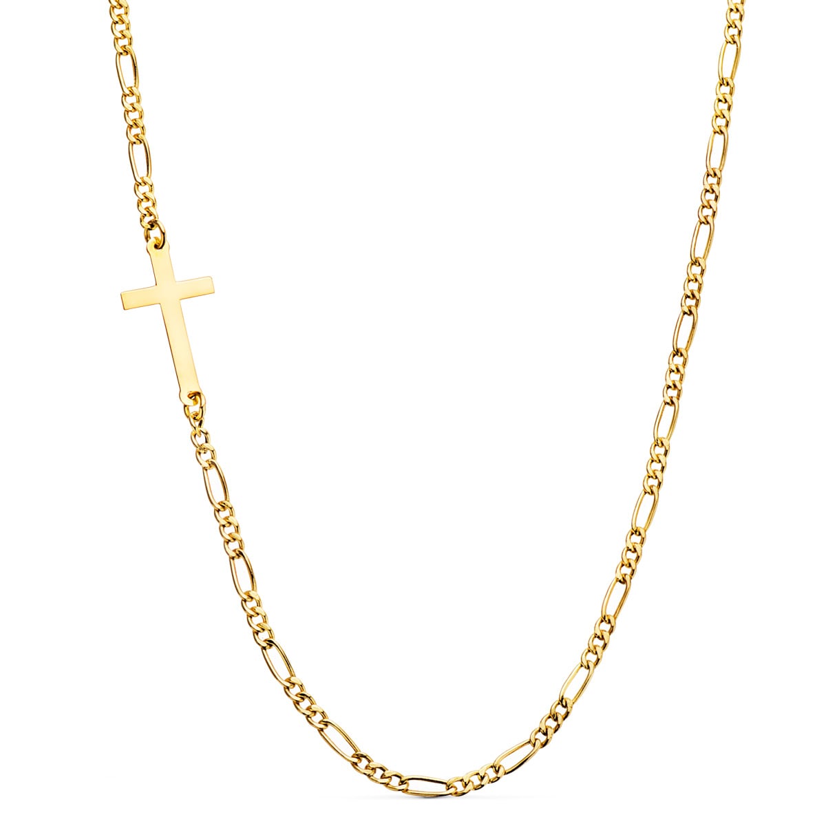 Gargantilla con Cruz y Cadena Cartier Largo: 42 cm de oro amarillo 18K