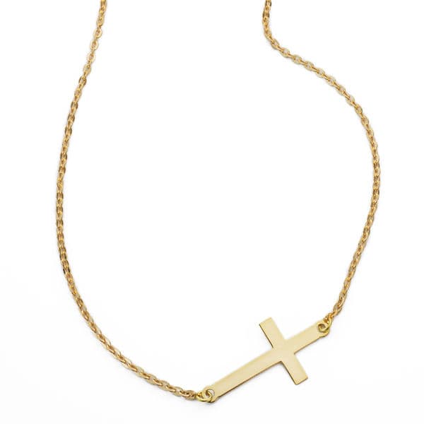 Collar Cruz 24x12 Mm42 cm de oro amarillo 18K