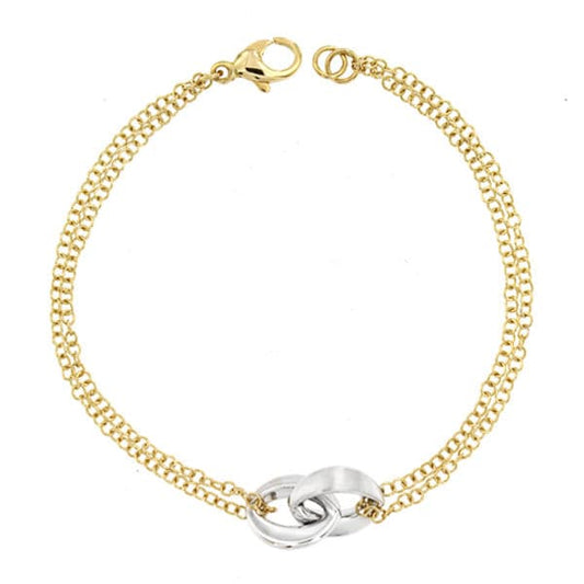 Pulsera Bicolor 19,5 cm 18K