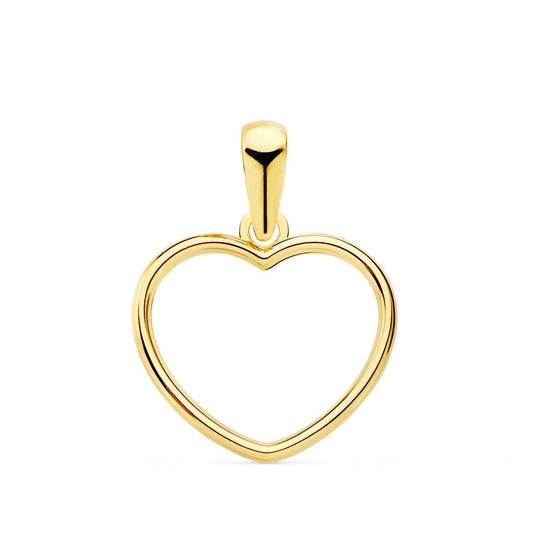 18K COLGANTE ORO AMARILLO CORAZON CERCO LISO 13X12 MM C. AMOR