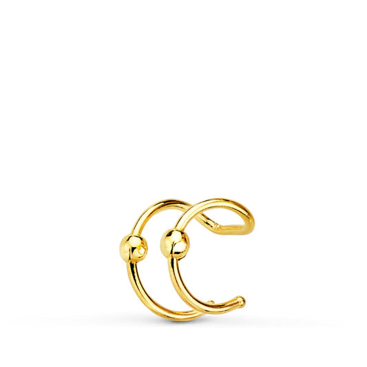 Pendientes Ear Cuff Cartilago Oreja Bolitas. 8 mm de oro amarillo 18K