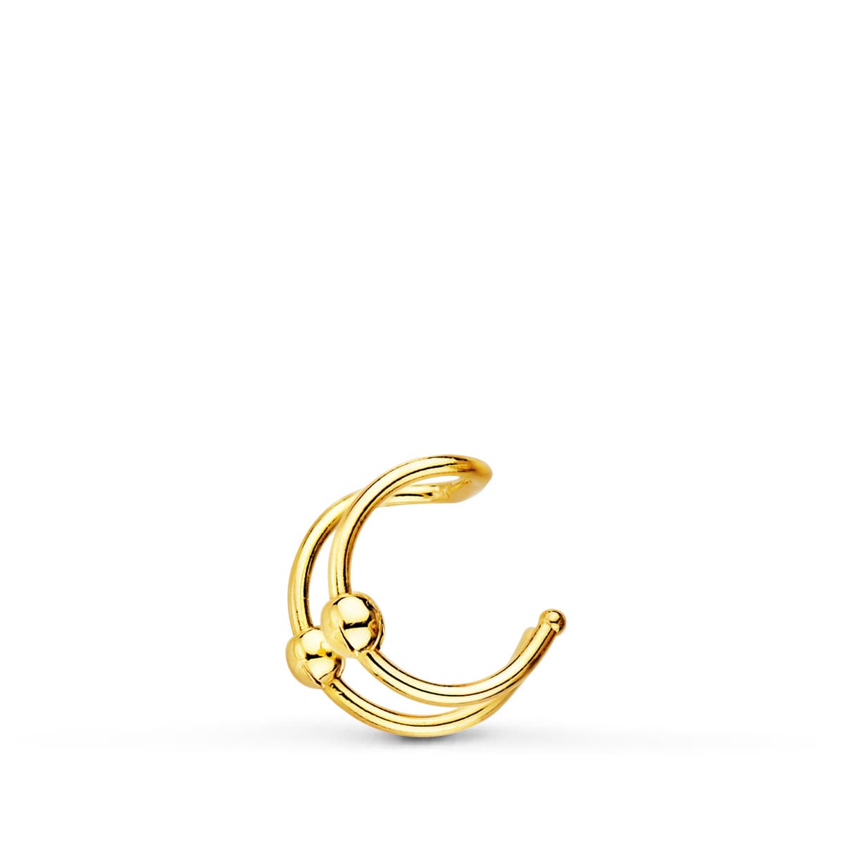 Pendientes Ear Cuff Cartilago Oreja Bolitas. 8 mm de oro amarillo 18K