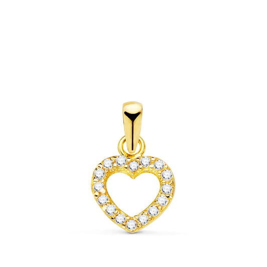 18K COLGANTE ORO AMARILLO CORAZON MINI CON CIRCONITA 7.5X7 MM