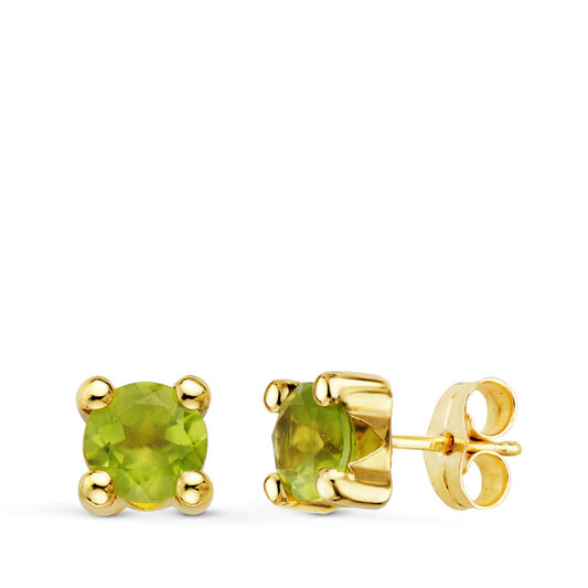 Pendientes Garra Olivina 1,86 Qt presión de oro amarillo 18K