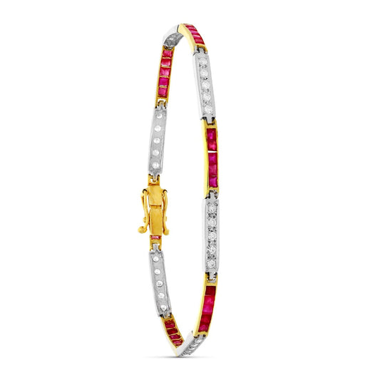 Pulsera Bicolor Rigida Circonitas 18K