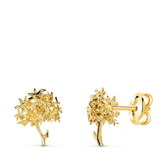 Pendientes Biznaga 10 x 8 mm. de oro amarillo 18K