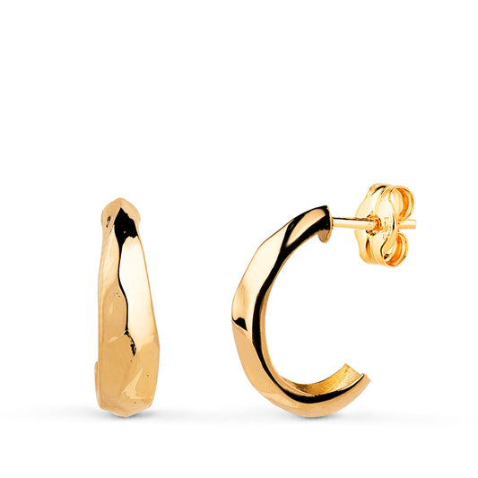Pendientes Gallones en Brillo. Medida: 14 x 5 mm. de oro amarillo 18K