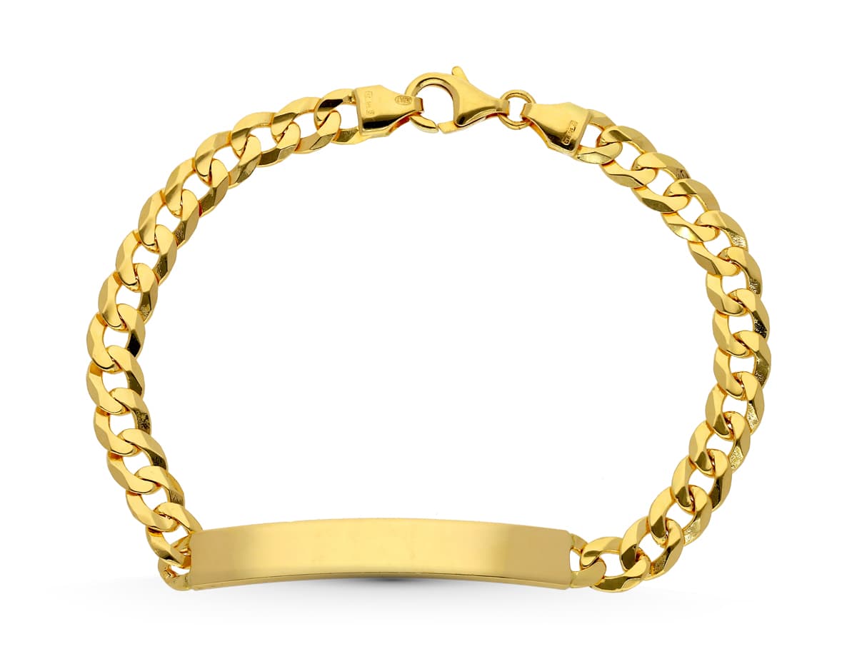 Esclava Maciza Barbada 21 cm 6 mm de oro amarillo 18K
