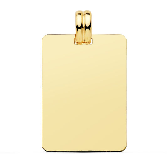 9K PLACA CHAPA ORO AMARILLO LISA 28X20 MM