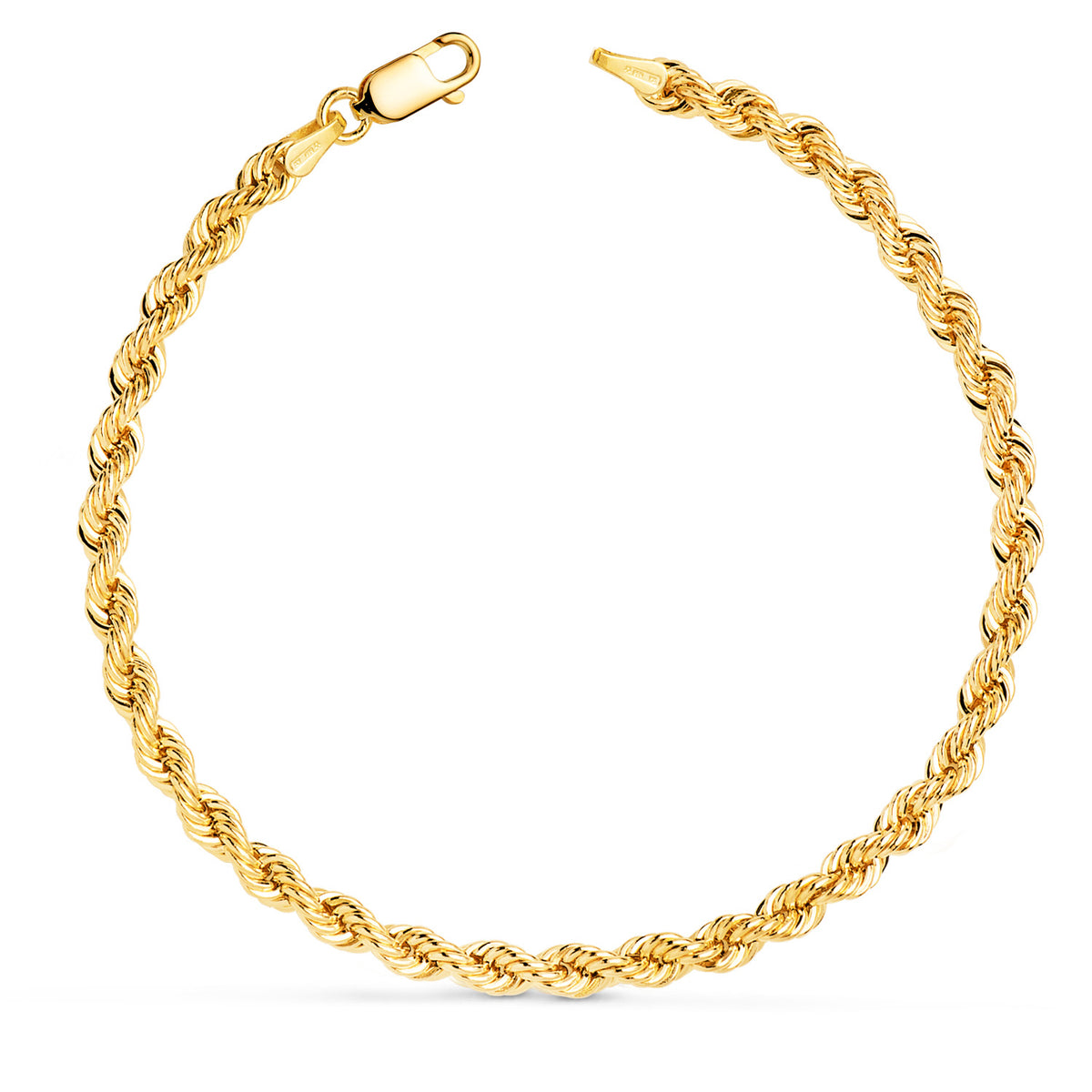 Pulsera Cordon Salomonico. Ancho 3,8 mm Largo 19,5 cm de oro amarillo 18K