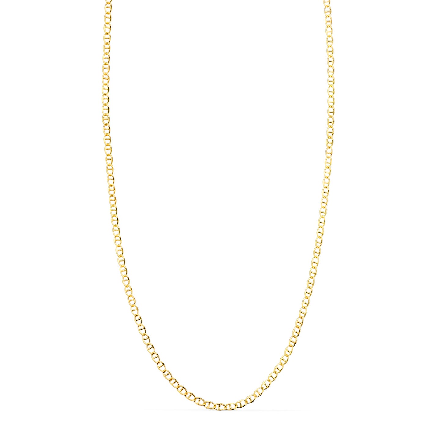 18K CADENA ORO AMARILLO ANCLA MACIZA LARGO 50CM ANCHO 1,2 MM