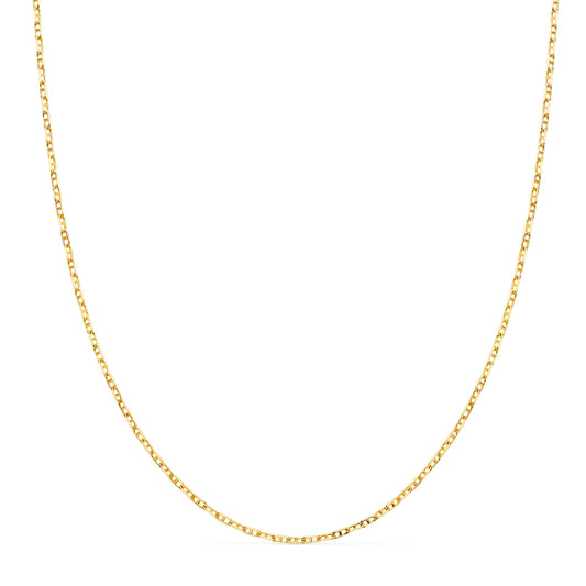 Cadena Forzada Ancla Maciza Bordes Tallados Ancho: 1,5 mm. Largo: 40 cm de oro amarillo 18K