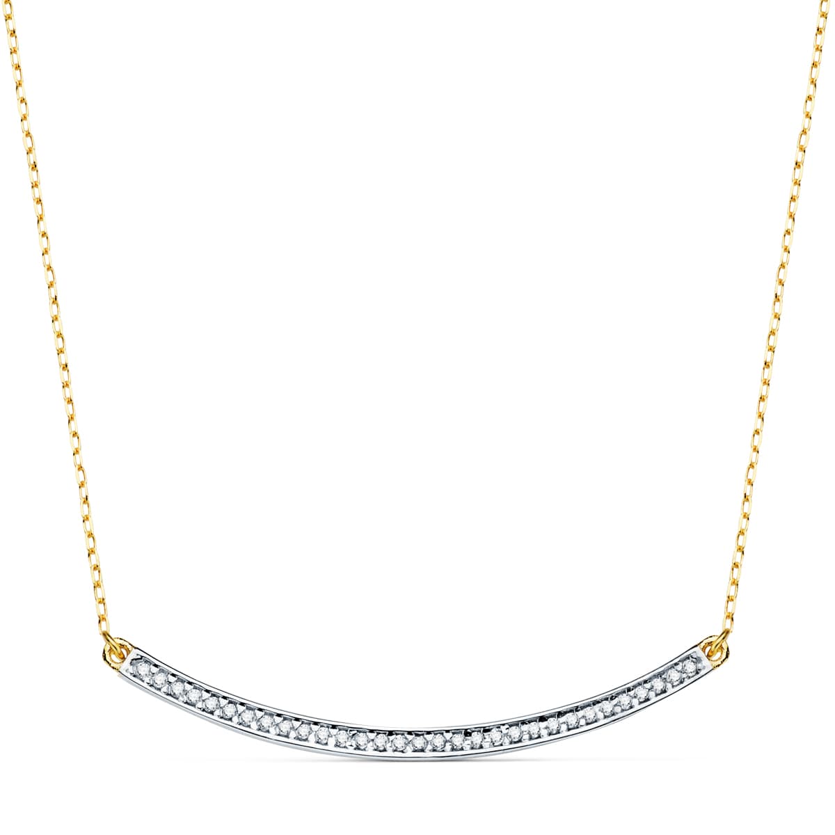 18K GARGANTILLA BICOLOR BARRA 40 MM CADENA 44 2 CM