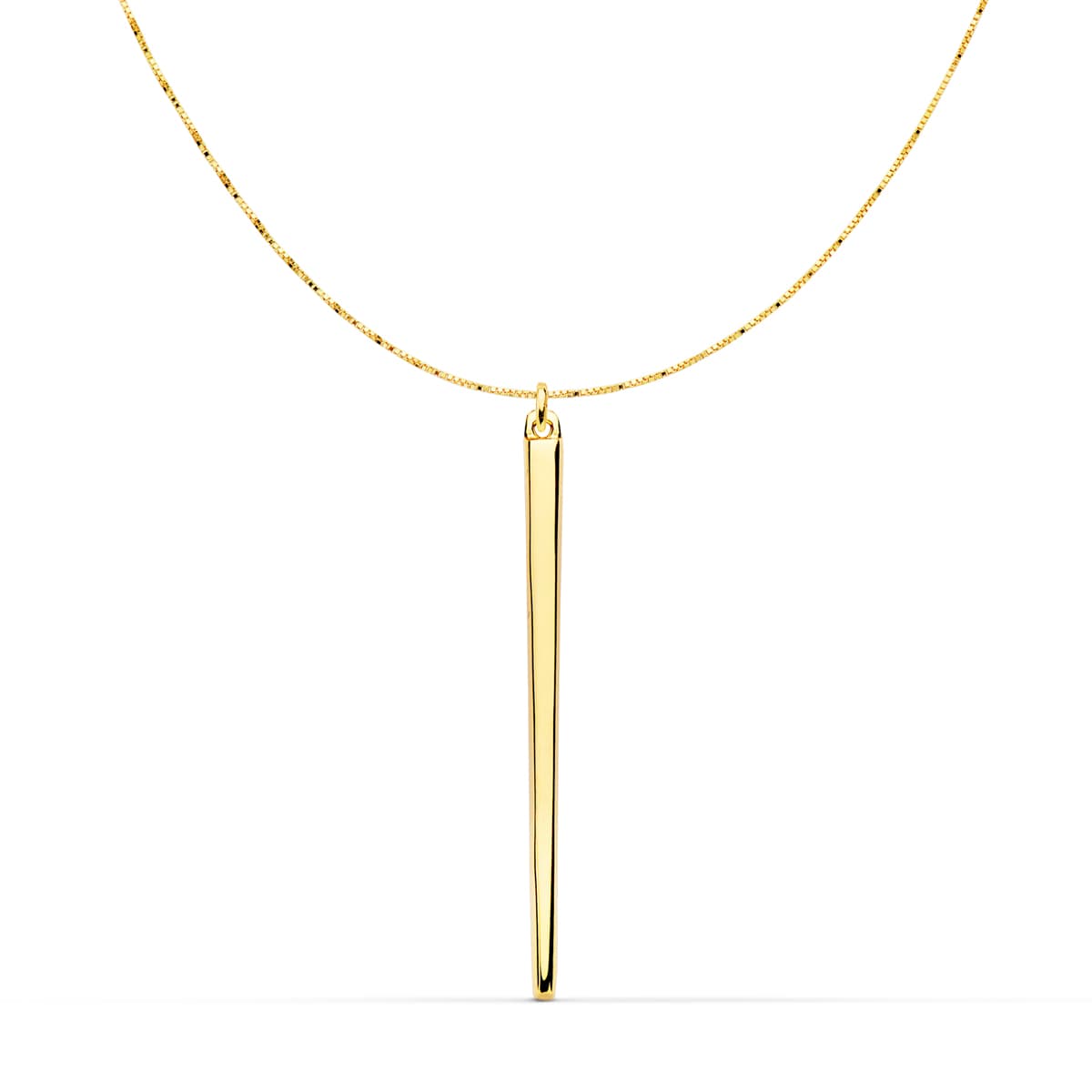 18K COLGANTE ORO AMARILLO PINCHO 30X2 MM CADENA VENECIANA 43 3CM