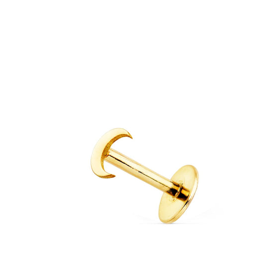 9K PIERCING OREJA ORO AMARILLO MEDIA LUNA BRILLO 4X3 MM ( UNIDAD )