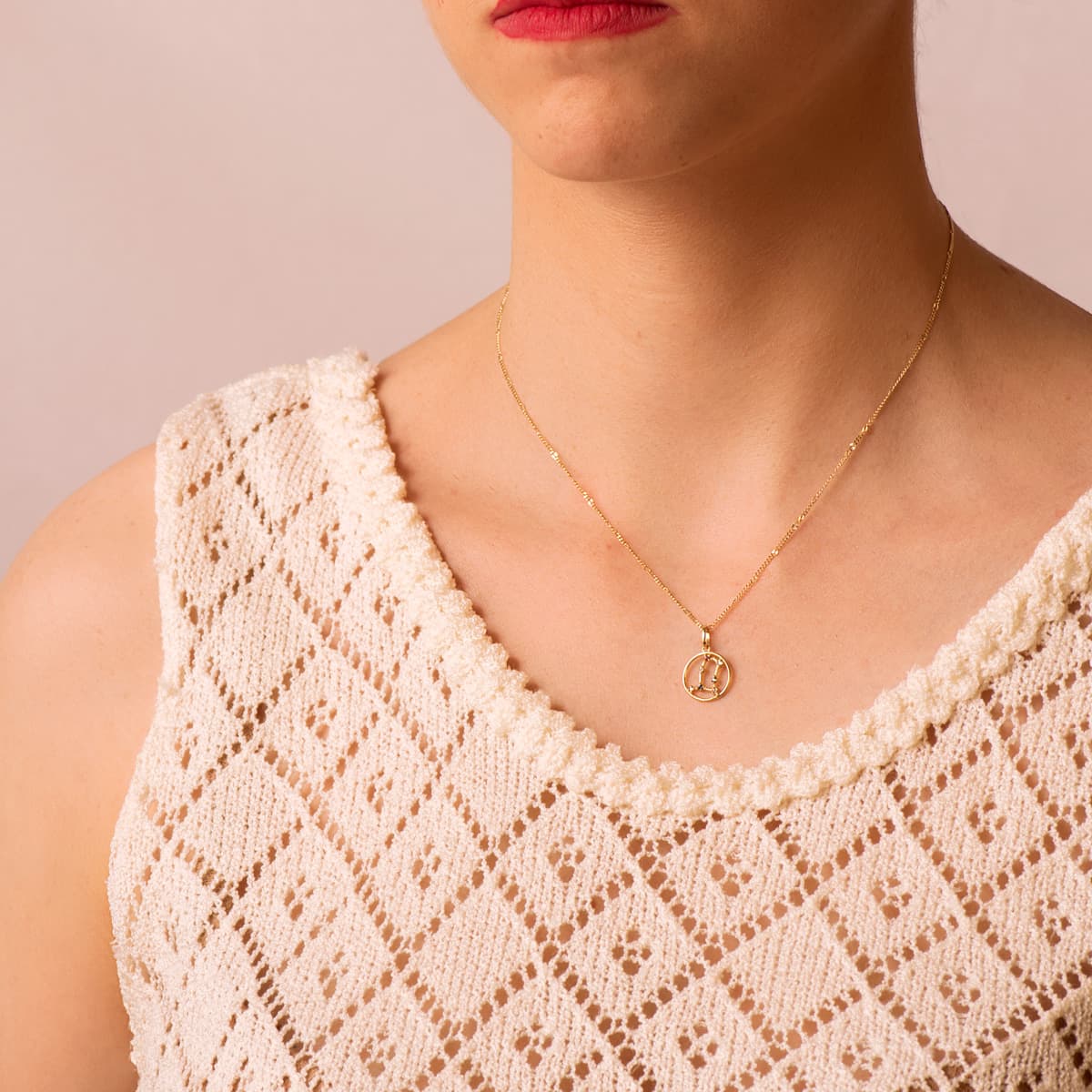 Horoscopo Geminis Constelaciones Circonita 12 mm de oro amarillo 18K