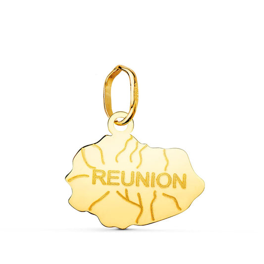 Colgante Isla Reunion 12 x 14 mm de oro amarillo 18K