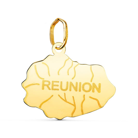 Colgante Isla Reunion 15 x 18 mm de oro amarillo 18K