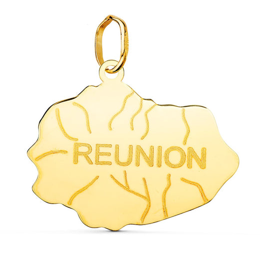 Colgante Isla Reunion 18 x 22 mm de oro amarillo 18K