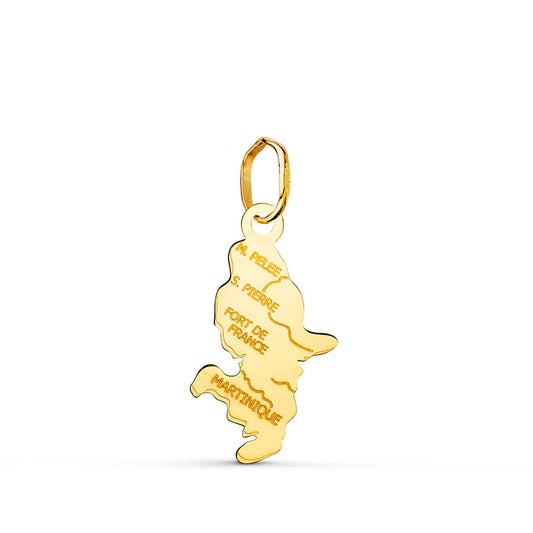 Colgante Isla Martinica 17 x 9 mm de oro amarillo 18K