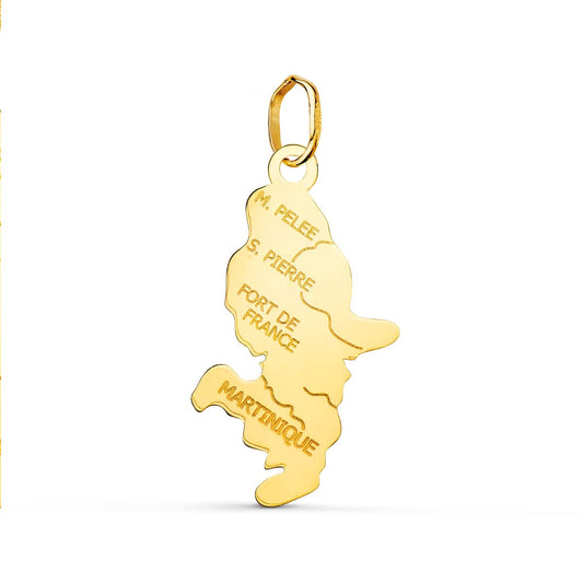 Colgante Isla Martinica 22 x 13 mm de oro amarillo 18K