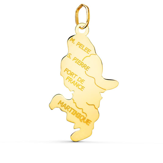 Colgante Isla Martinica 28 x 15 mm de oro amarillo 18K
