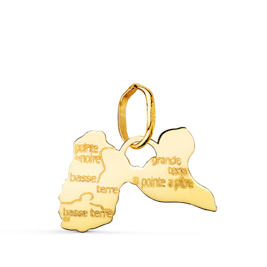 Colgante Isla de Gualape 11 x 16 mm de oro amarillo 18K