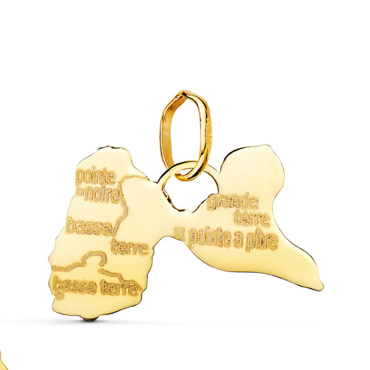 Colgante Isla Guadalupe 15 x 21 mm de oro amarillo 18K