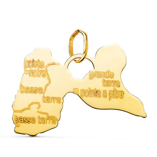 Colgante Isla Guadalupe 17 x 24 mm de oro amarillo 18K