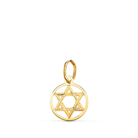 18K COLGANTE AMULETO ORO AMARILLO ESTRELLA DE DAVID MINI 10MM