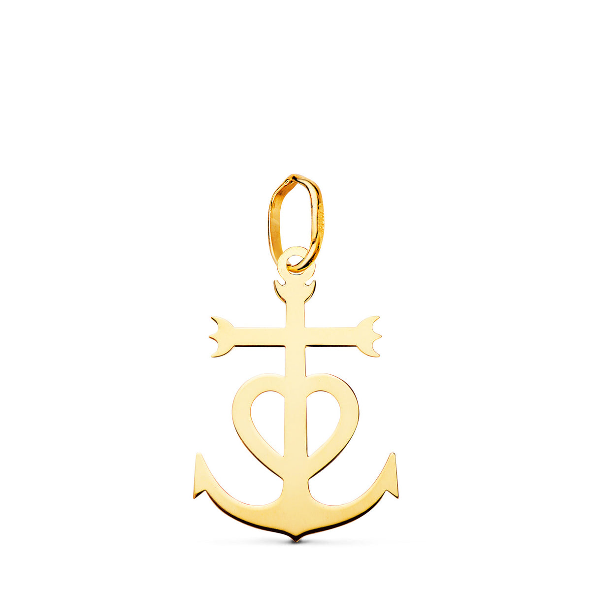 Cruz de la Camarga en Brillo. 17 x 12 mm de oro amarillo 18K