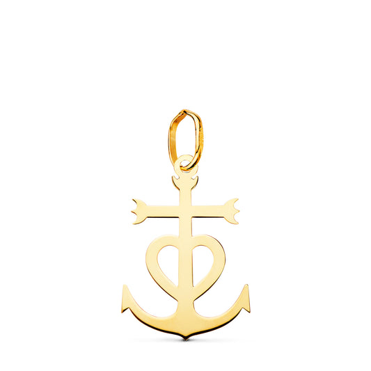 Cruz de la Camarga en Brillo. 17 x 12 mm de oro amarillo 18K