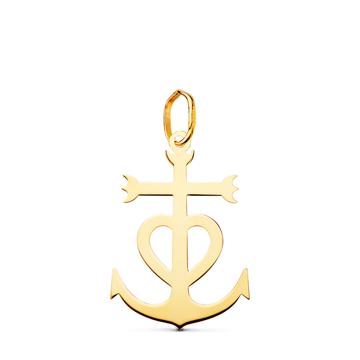 Cruz de la Camarga en Brillo. 22 x 15 mm de oro amarillo 18K
