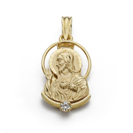 Colgante Cristo Sagrado Corazon de Jesus Silueta 21 x 11 mm de oro amarillo 18K