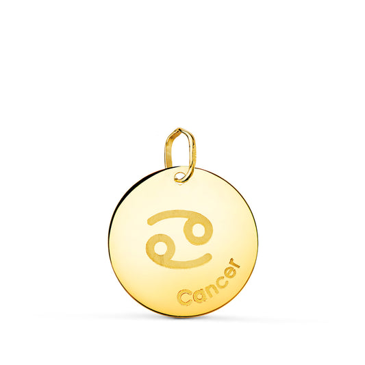 Horoscopo Cancer en Frances Brillo 16 mm de oro amarillo 18K