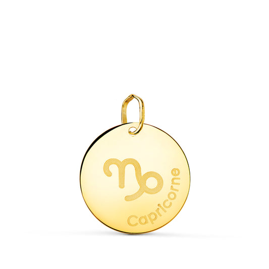 Horoscopo Capricornio en Frances Brillo 16 mm de oro amarillo 18K