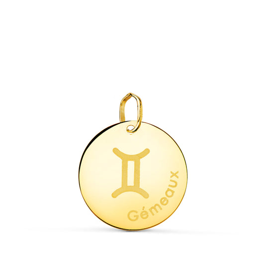 Horoscopo Geminis en Frances Brillo 16 mm de oro amarillo 18K