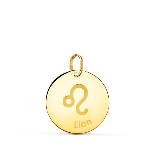 Horoscopo Leo en Frances Brillo 16 mm de oro amarillo 18K
