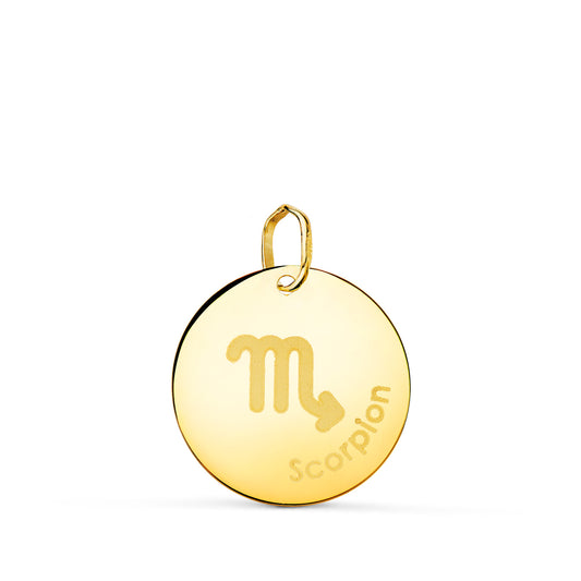 Horoscopo Escorpio en Frances Brillo 16 mm de oro amarillo 18K